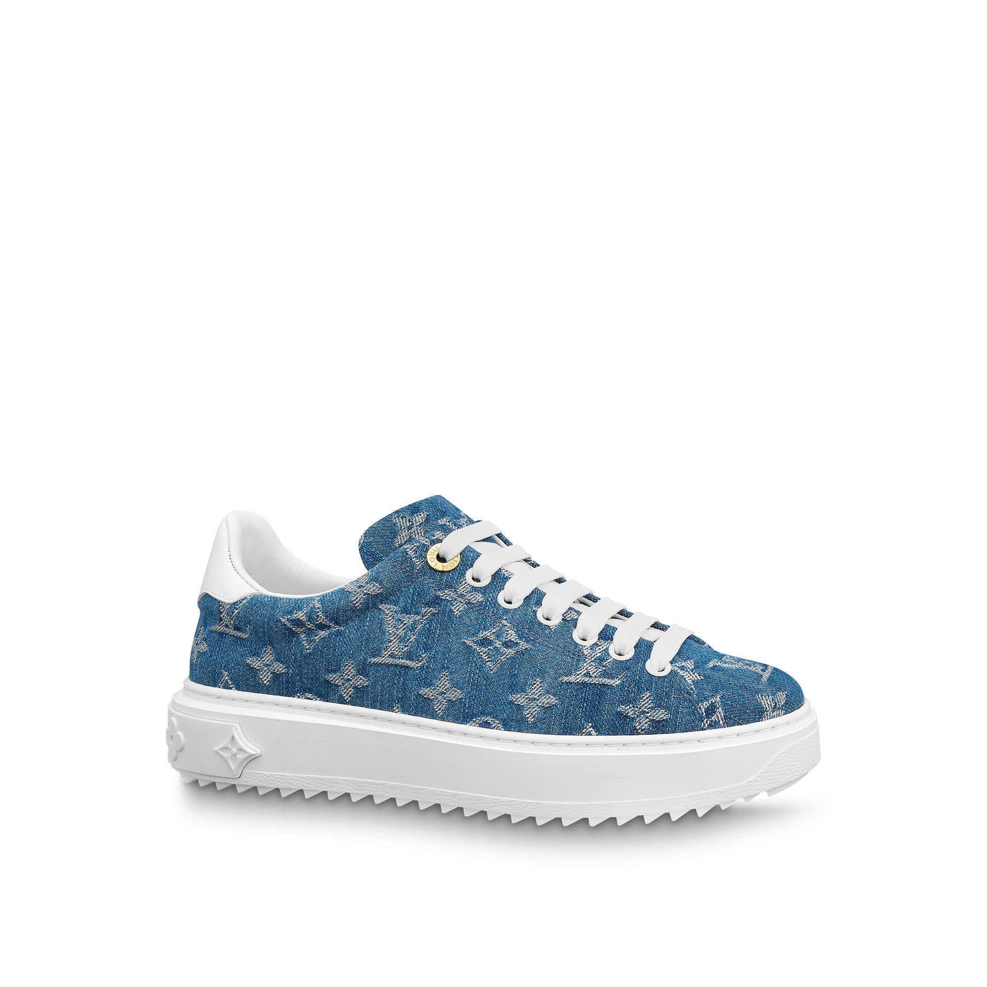 louis vuitton white blue sneakers