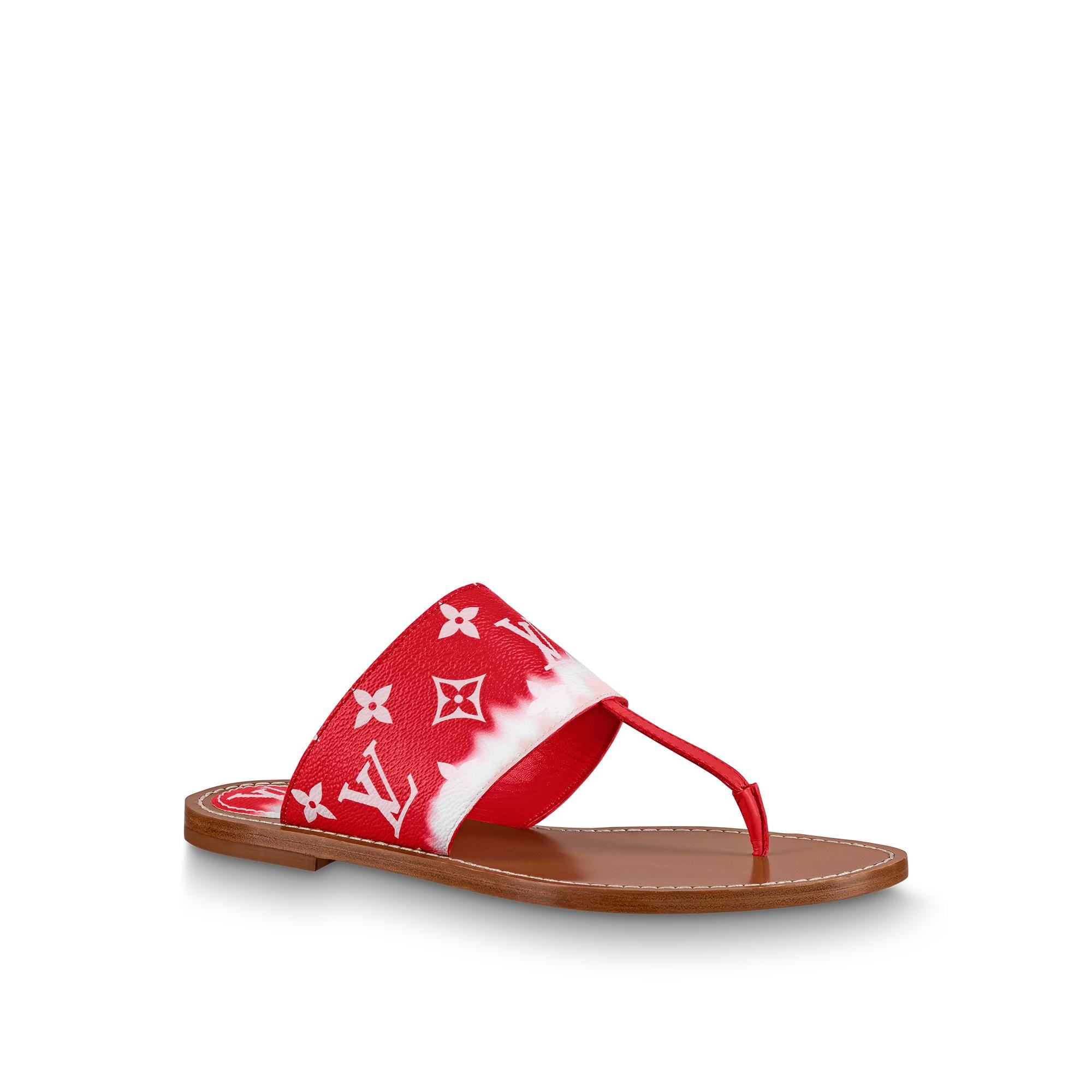 red flat thong sandals