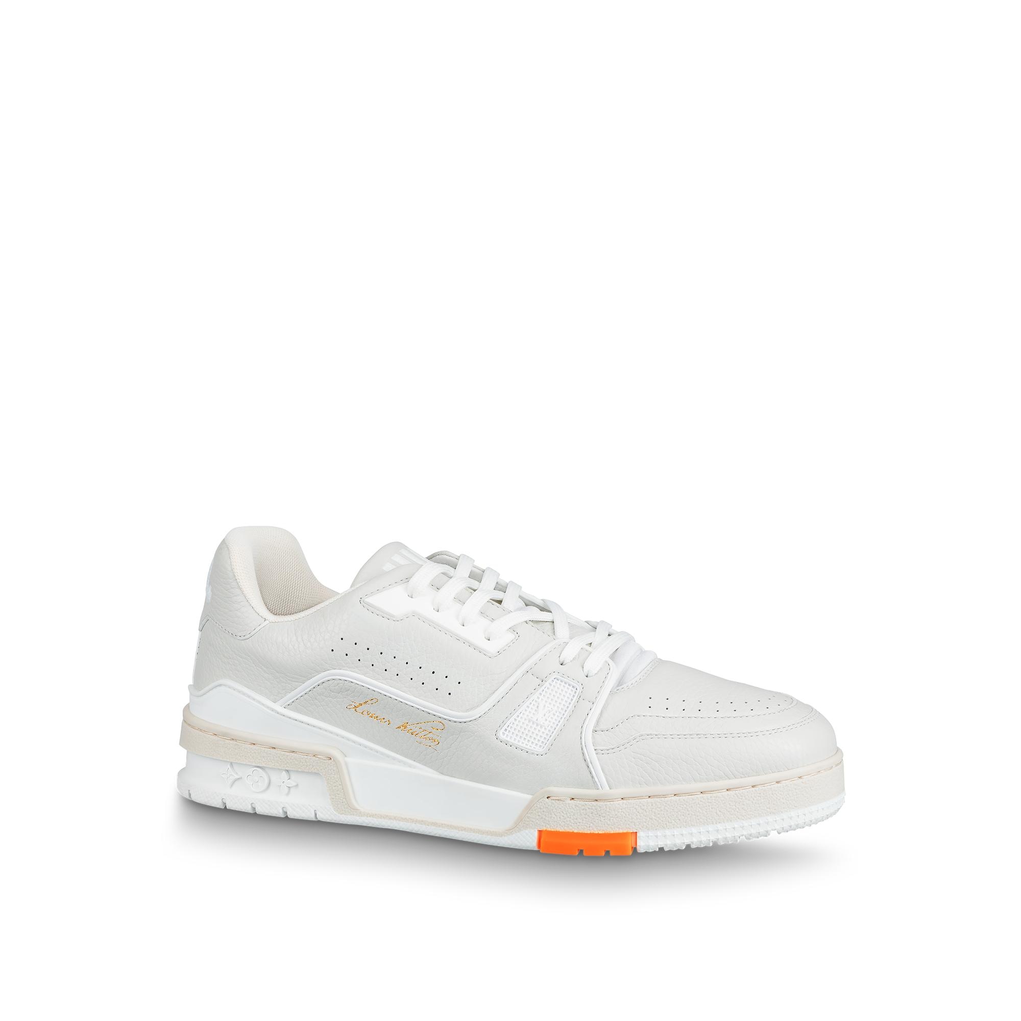 lv trainer sneaker white