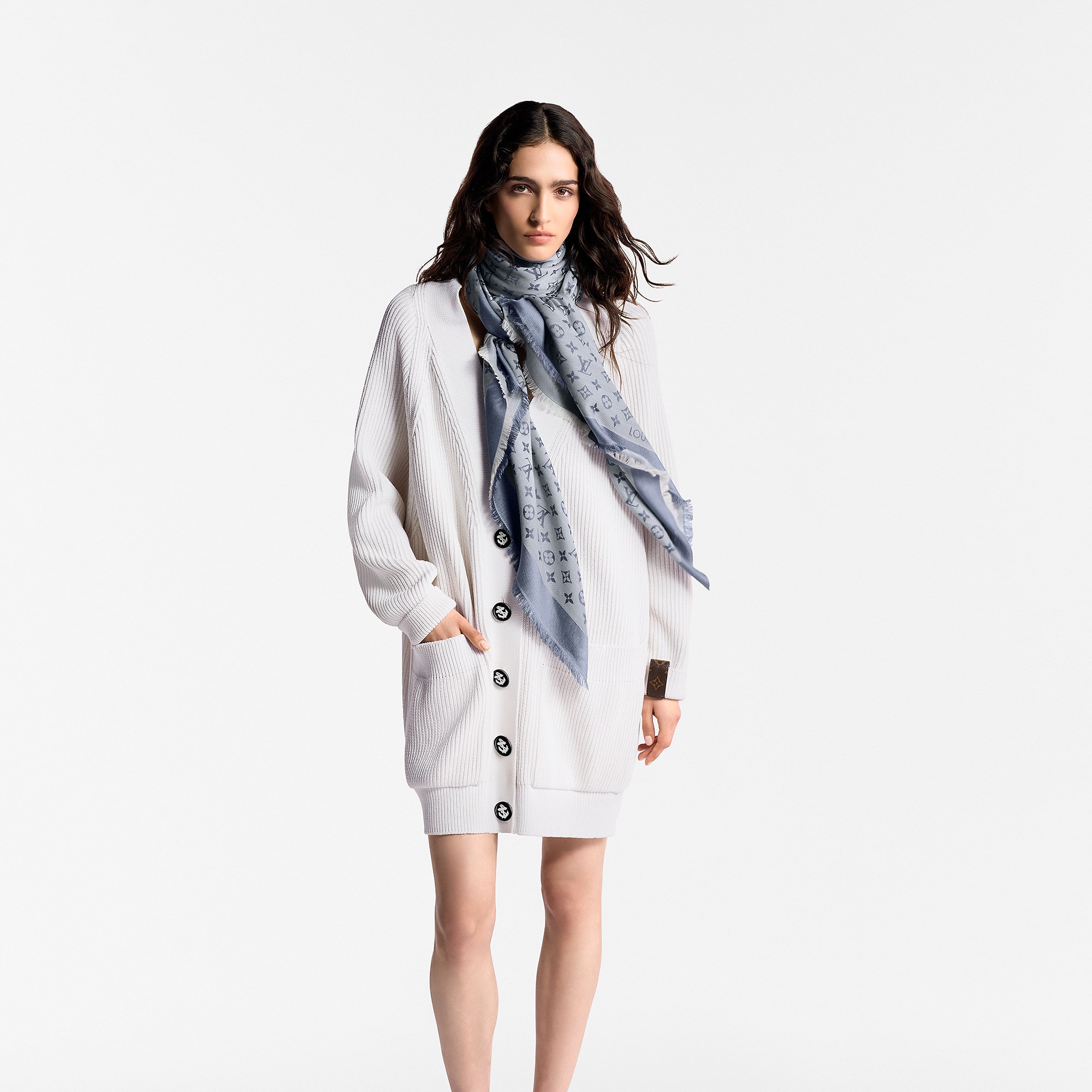 SCIALLE SHIAWL FOULARD original Louis Vuitton Monogram Shine EUR 240,00 -  PicClick IT