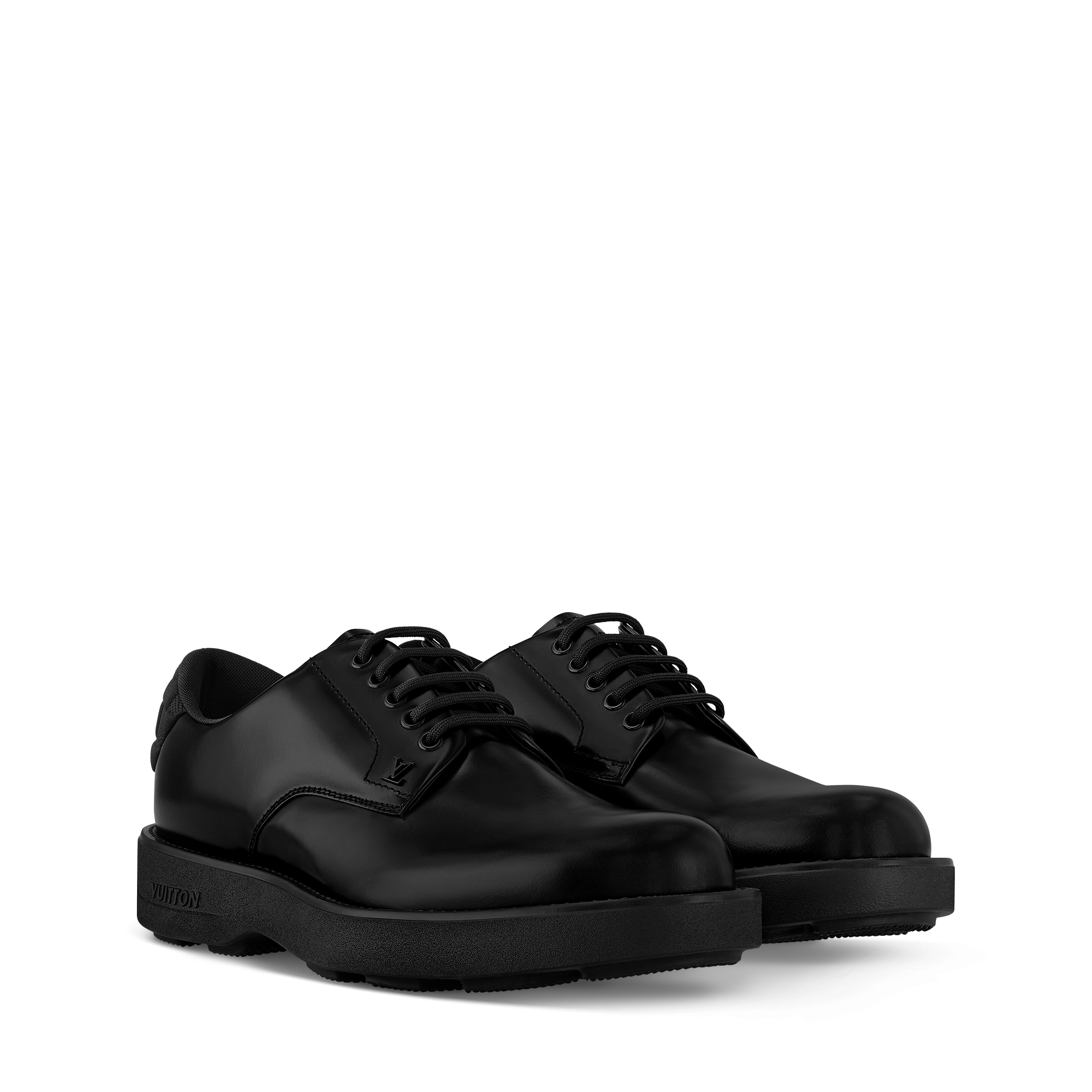 louis vuitton dress shoes Louis Vuitton Calfskin Mens Formal Derby Shoes 8 Black 1747825   FASHIONPHILE