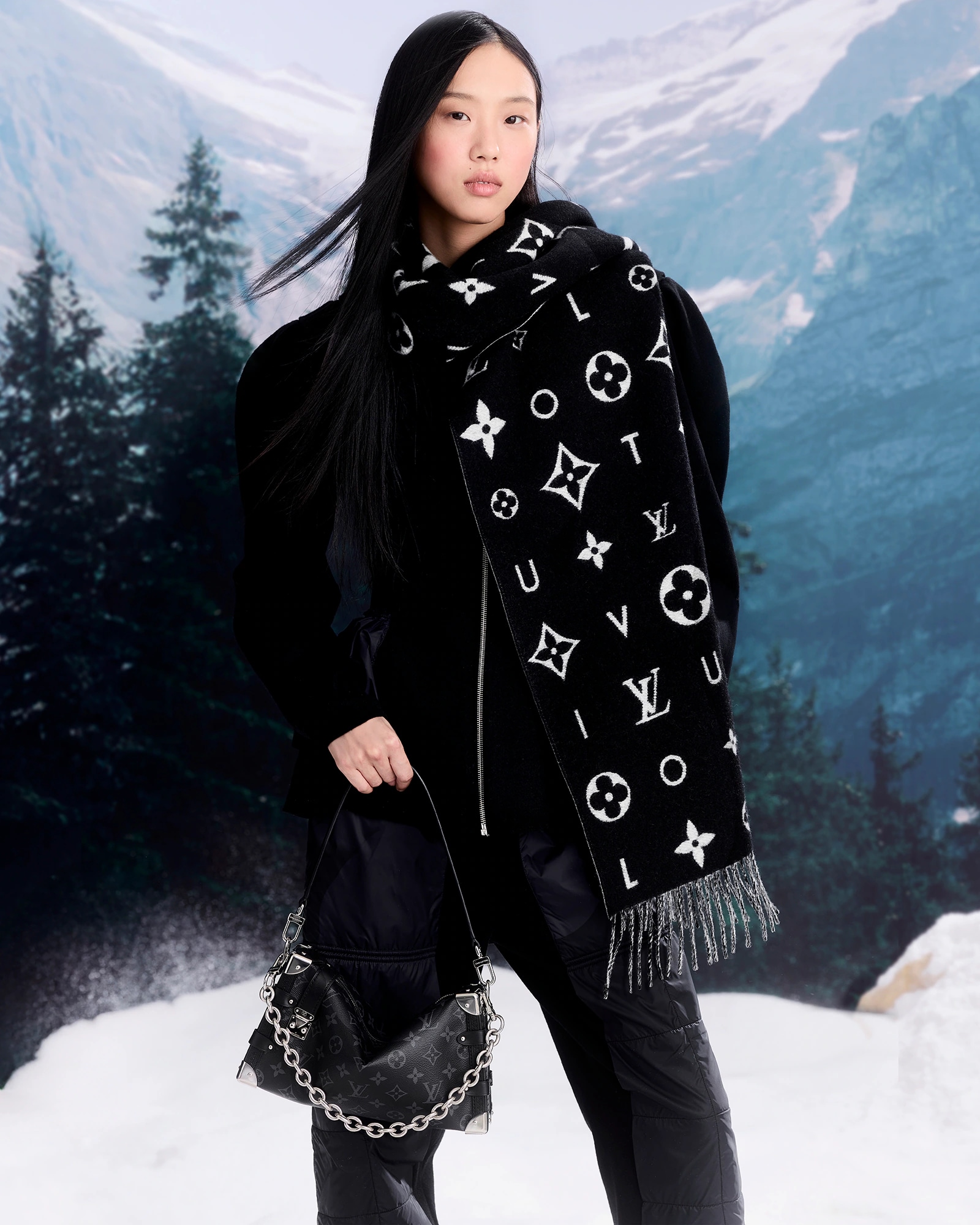 LV SCARF 180 CM IN CASHMERE 714296